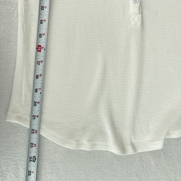 Paige Daniella Long Puff Sleeve Henley Top Ivory White Women's Size Small - Picture 12 of 13